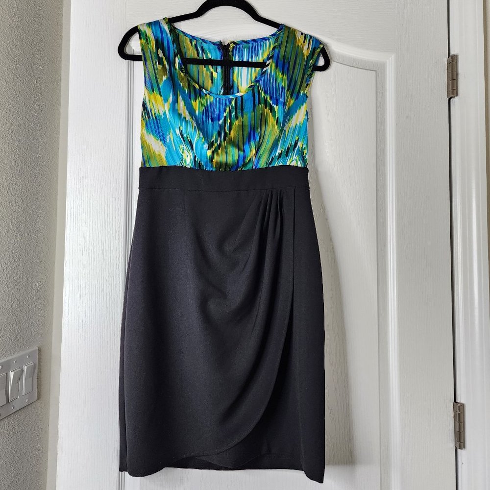 Random Geo Print Wrap pencil Dress